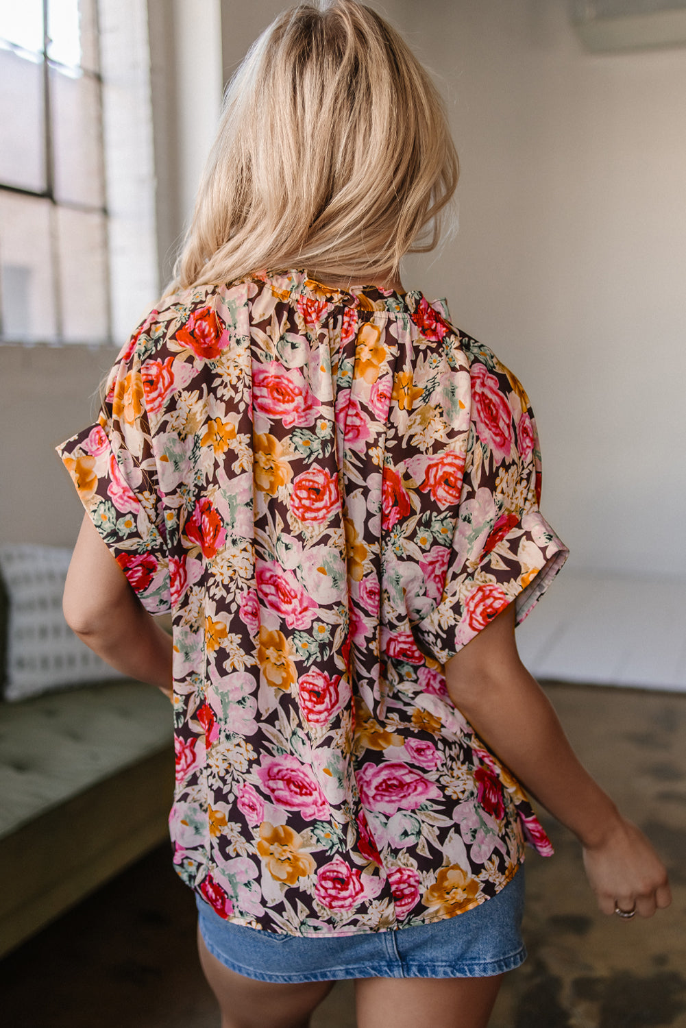 Rhea Floral Crew Neck Blouse-1
