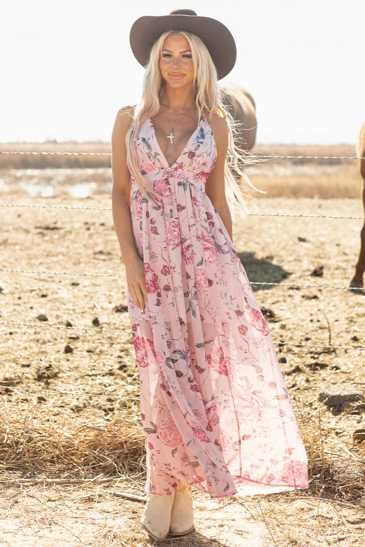 Jenesis Floral Pleated Maxi Dress-0