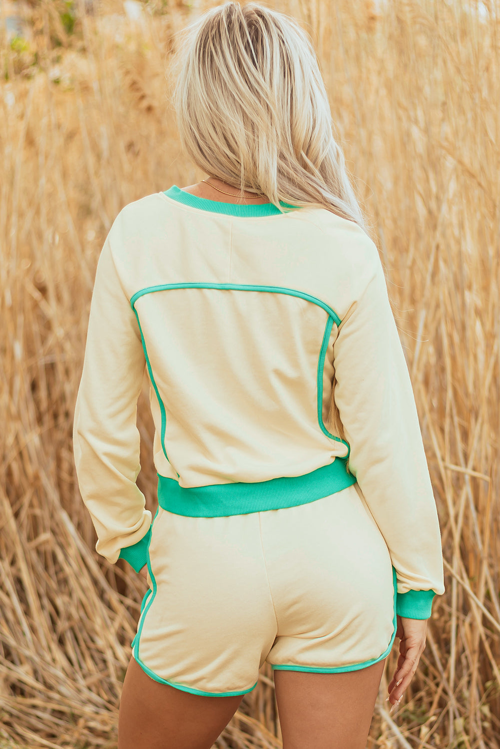 Wren Long Sleeve Pullover and Drawstring Shorts Outfit-1