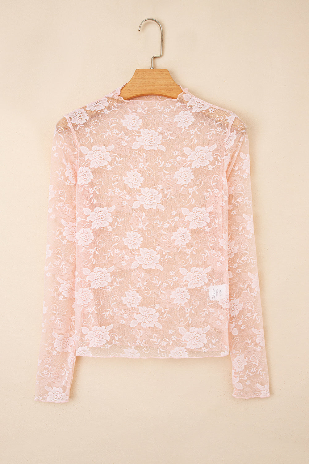 Myla Sheer Floral Lace Mesh Mock Neck Long Sleeve Top-6