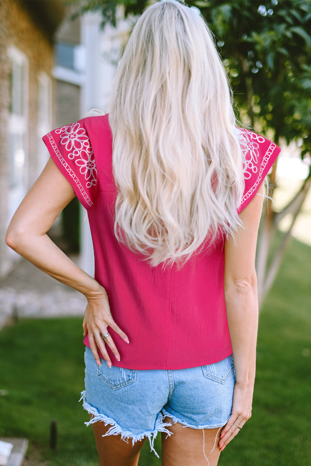 Murphy Floral Embroidered Sleeve Blouse-1