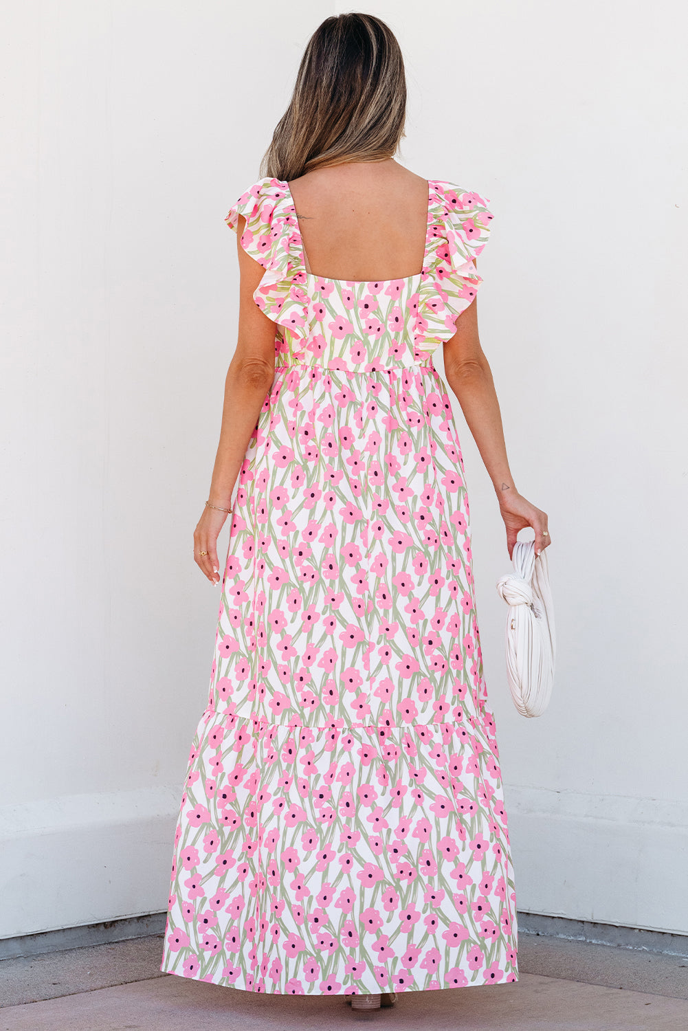 Angelica Floral Ruffled Strap Maxi Dress-1