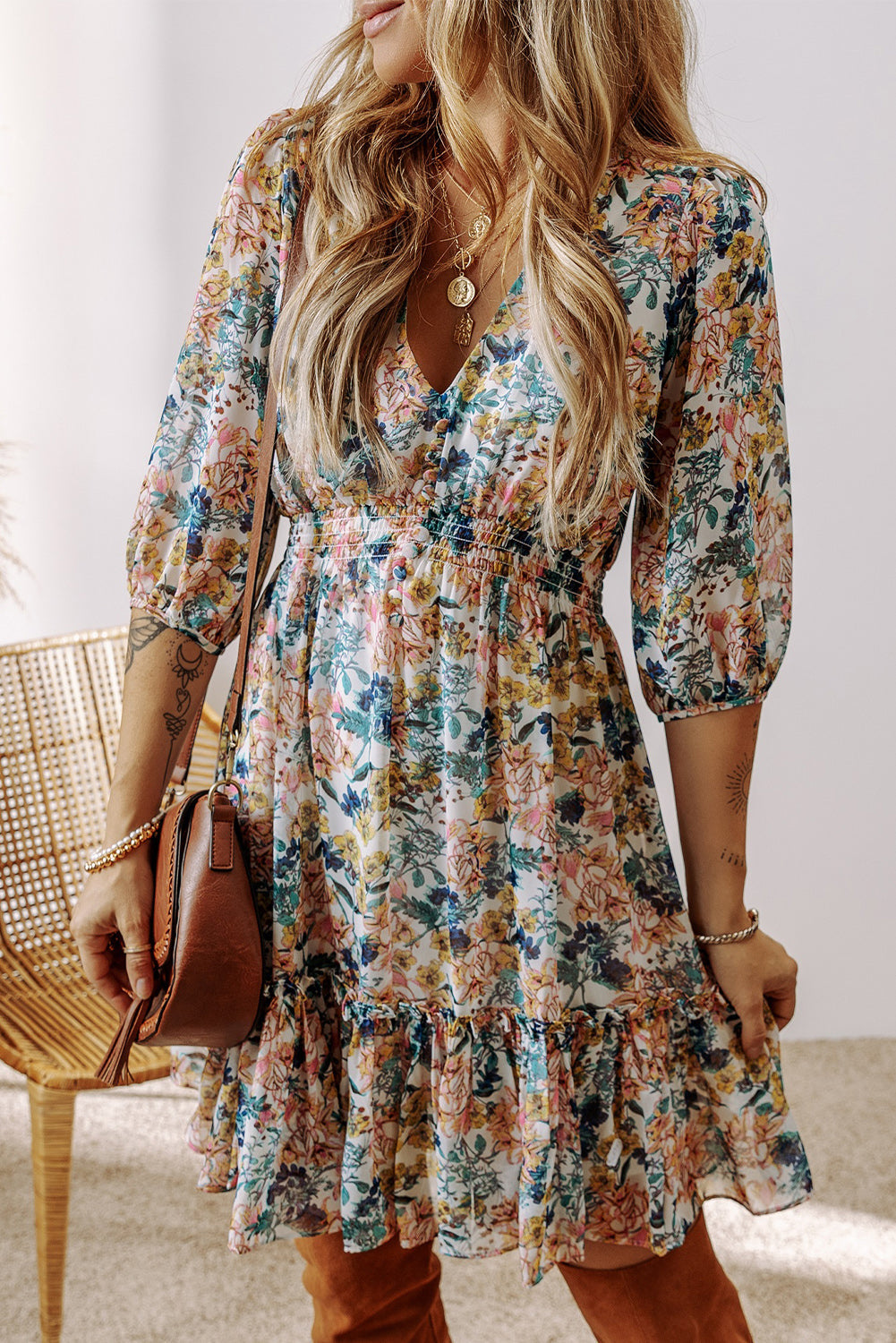 Amira High Waist Ruffled Dress-2