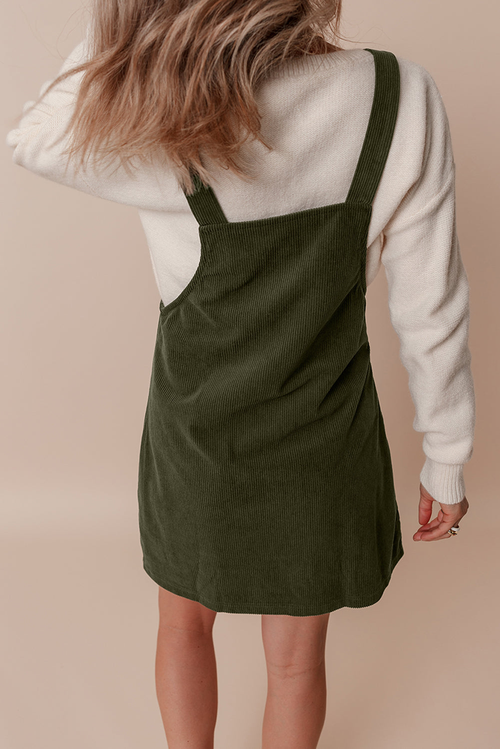 Alexis Front Pockets Corduroy Overall Dress-1