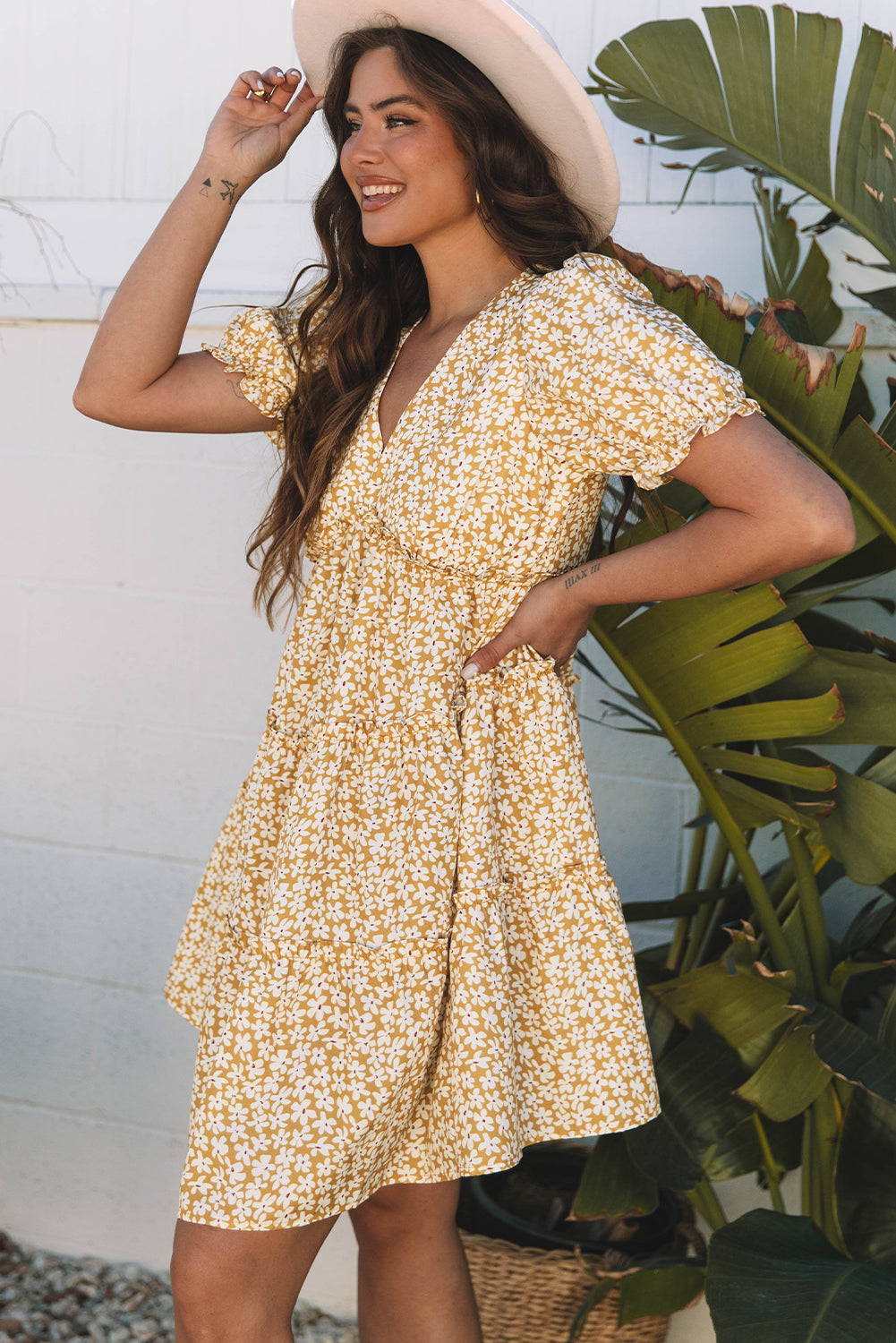 Charleigh Floral Short Sleeve Mini Dress-2