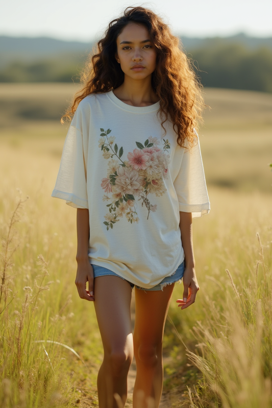 Floral Watercolor Boxy Tee