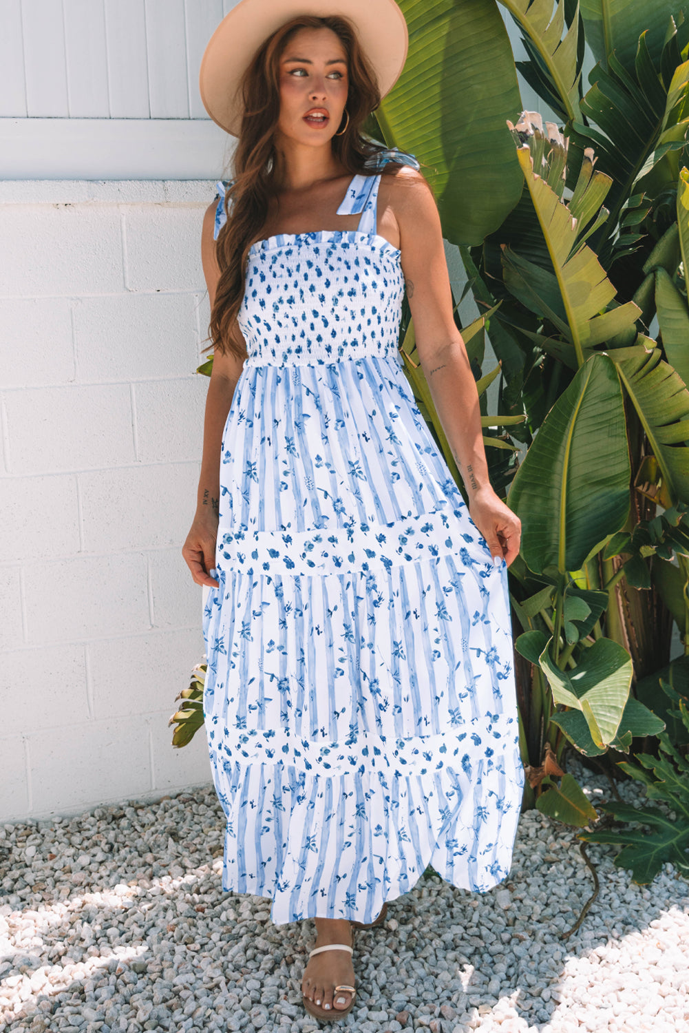 Lily Floral Smocked Tiered Maxi Dress-2