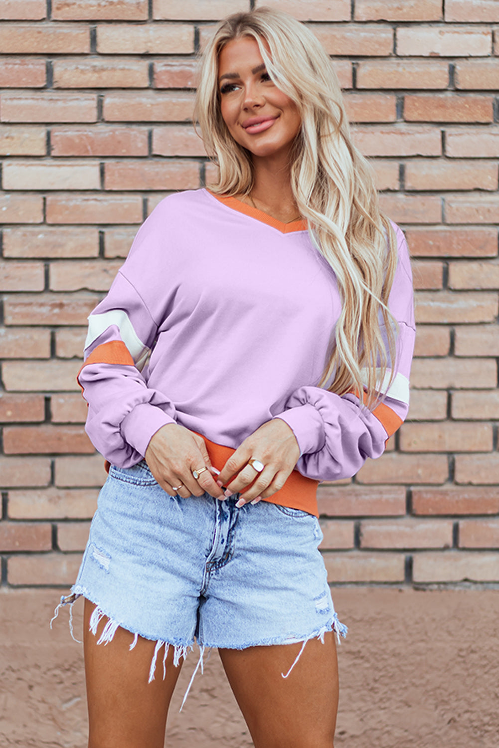 Mazie V Neck Sweatshirt-3
