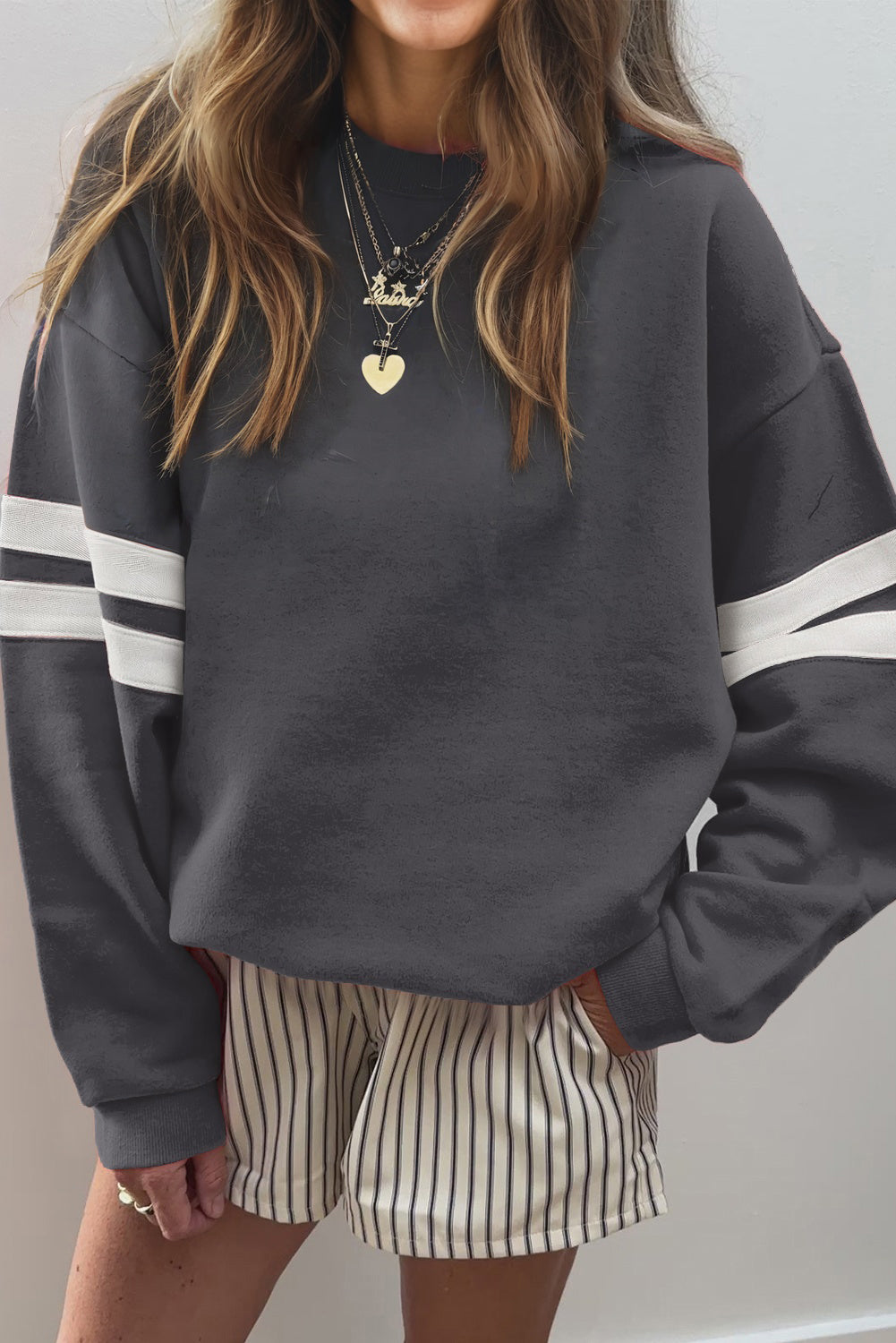 Taylor Striped Oversized Sweatshirt-11